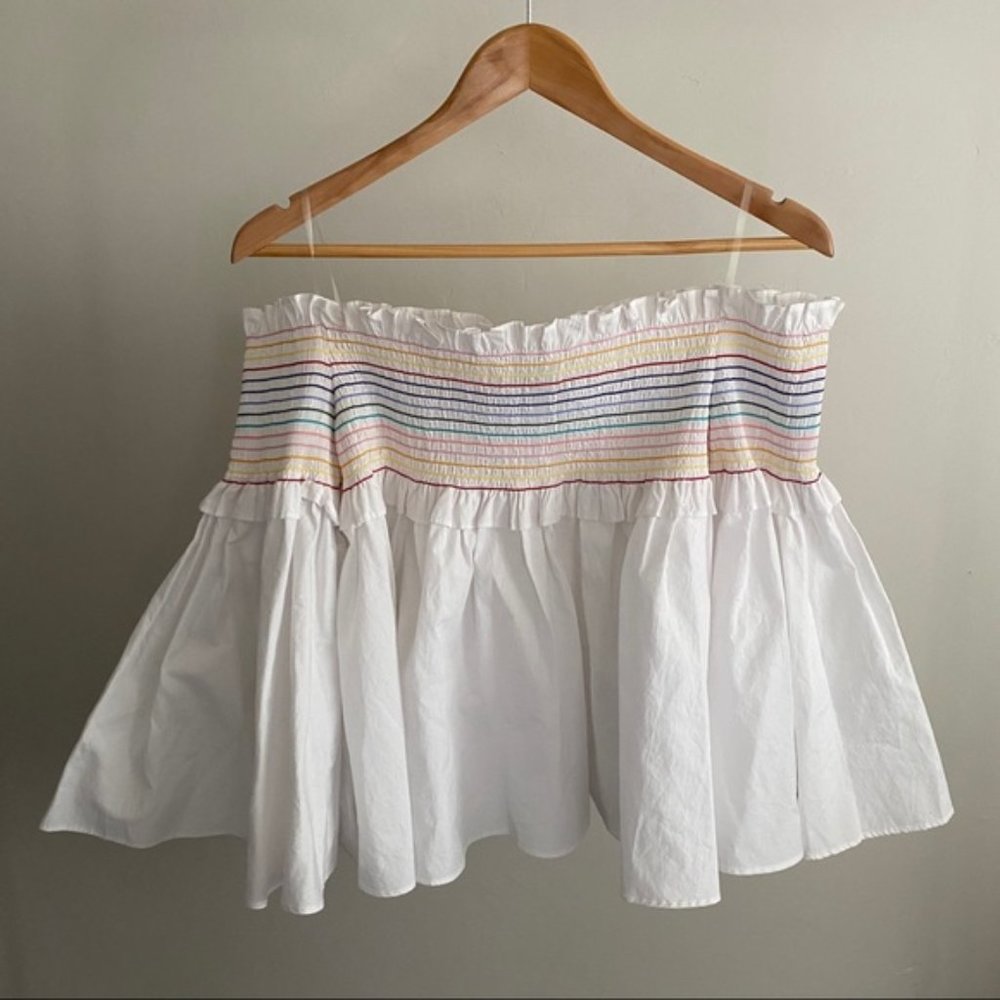 Greysn off shoulder rainbow cotton top long sleeve